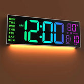 16" Large Digital Wall Clock With Remote Control, Timer, Alarm With Big LED Screen Dispaly, 8 RGB Colors, Auto DST, Temperature by Home for Health and Beauty