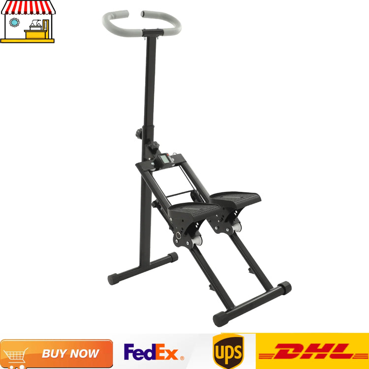 White/Black Folding Stair Stepper for Home Gym Exercise| Full-Body Workout Vertical Climber| Cardio Stepper by Home for Health and Beauty