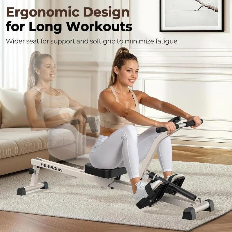 Foldable Rowing Machine With 12 Levels Of Resistance