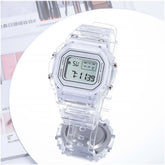 Sports Electronic Watch Waterproof Matcha Green Men and Women Square Student White LED Watch by Home for Health and Beauty
