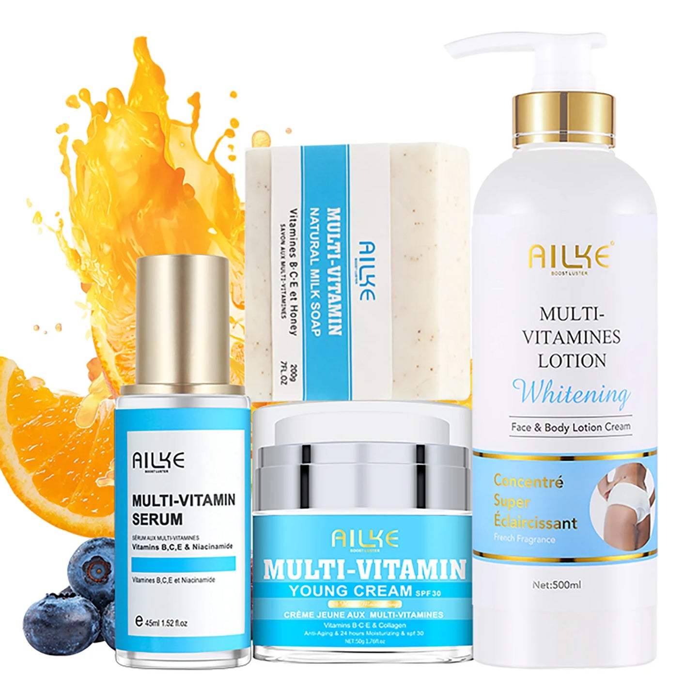 Natural MultiVitamin Skin Care Set Brightening Moisturizing