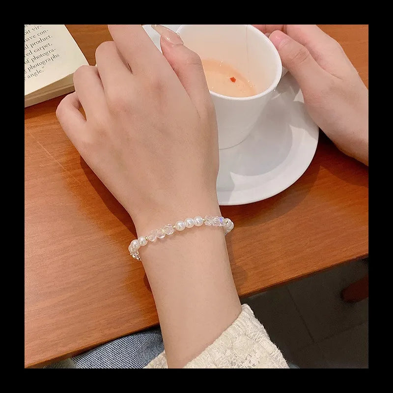 Pearl Bracelet For Women Elastic Beaded Rope by Home for Health and Beauty