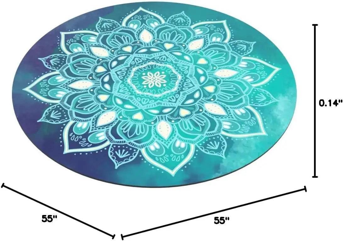 Pilates Mat Round Oversize Yoga Mat Suede Rubber Non-Slip Dia 140cm by Home for Health and Beauty