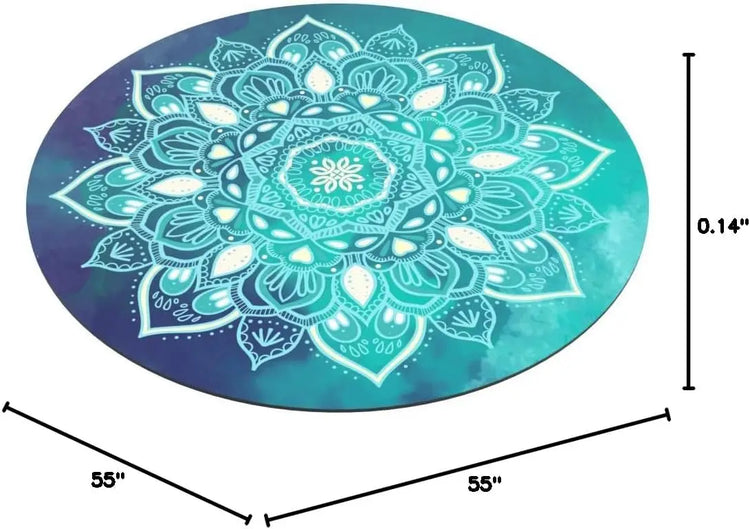 Pilates Mat Round Oversize Yoga Mat Suede Rubber Non-Slip Dia 140cm by Home for Health and Beauty