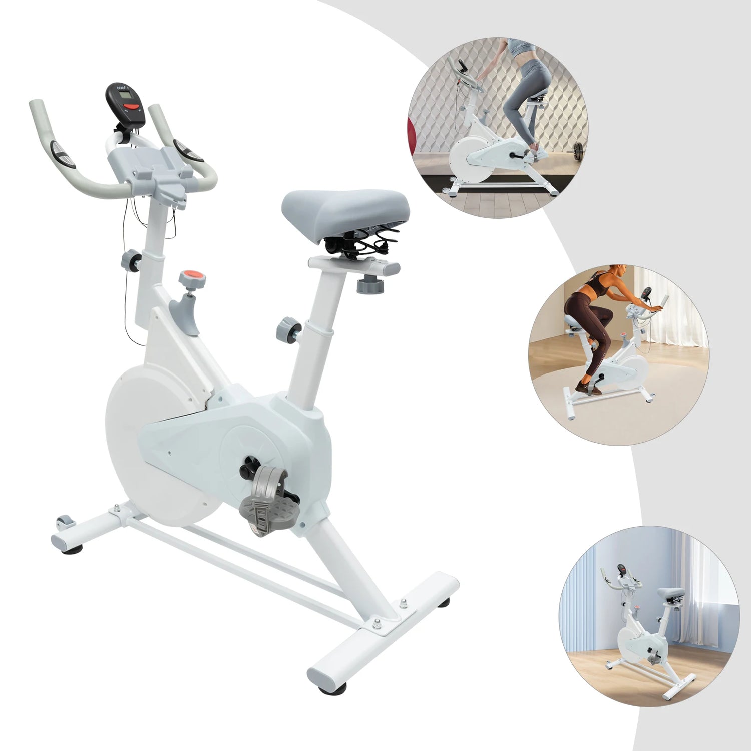 Indoor Cycling Exercise Bike With Digital Pulse Display by Home for Health and Beauty