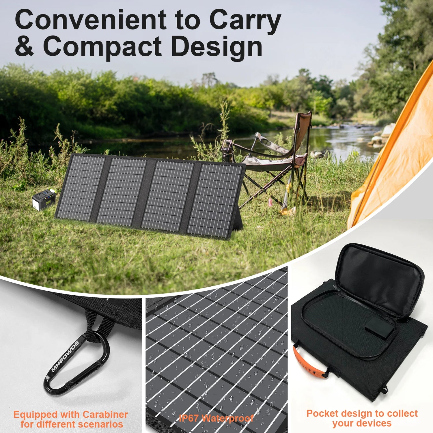 Portable Solar Charger 18V 60W / 45W Foldable Solar Panel for Solar Generators Outdoor Camping Travel Powerbank Phone by Home for Health and Beauty