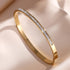 Sparkling Zirconia Inlaid Stainless Steel Bracelet 5/1pcs Set for Women Stackable Bangles Fashion Non Fading Jewelry Gift by Home for Health and Beauty