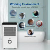 Dehumidifier for Home and Basements, 30 Pints 1500 Sq.Ft Dehumidifiers with Drain Hose, Auto or Manual Drainage by Home for Health and Beauty