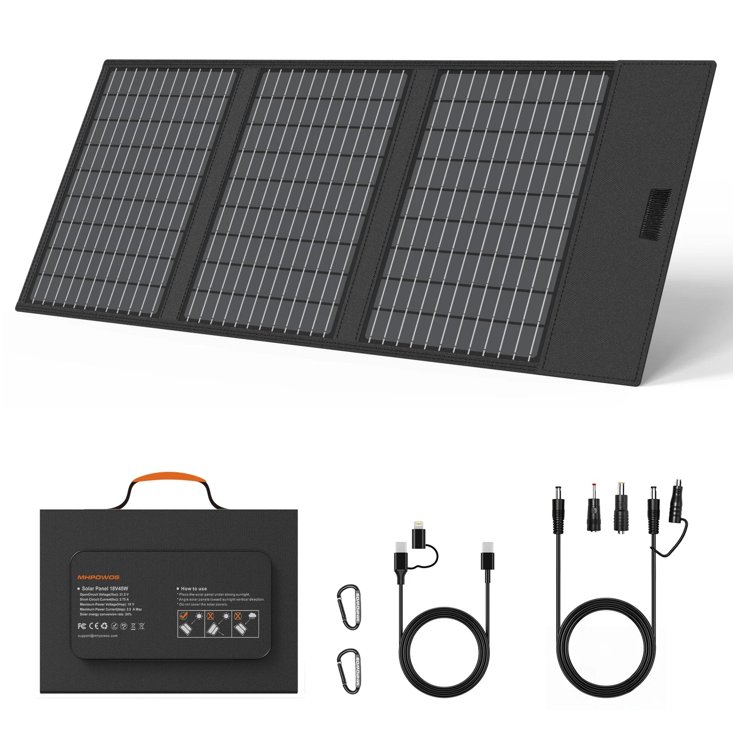 Portable Solar Charger 18V 60W / 45W Foldable Solar Panel for Solar Generators Outdoor Camping Travel Powerbank Phone by Home for Health and Beauty