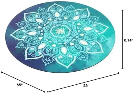 Pilates Mat Round Oversize Yoga Mat Suede Rubber Non-Slip Dia 140cm by Home for Health and Beauty