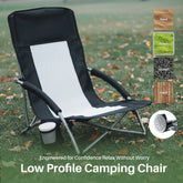 Camping Beach Chair Portable Lightweight Low Mesh Back Padded Armrests Folding Beach Chair with Cup Holder Storage Pocket for Camp Picnic Lawn by Home for Health and Beauty