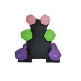 Hexagon PVC Coated Dumbbell Set for Home Gym Anti-Roll Hand Weights Strength Training Equipment for Men Women – 3, 5, 8 lb Pairs by Home for Health and Beauty