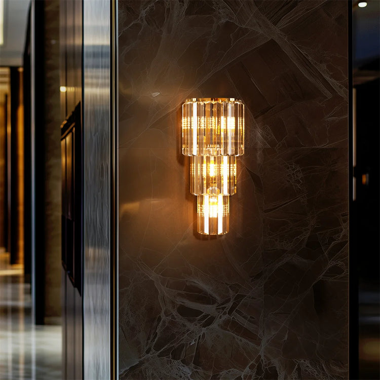 Crystal Wall Lamp Modern 3-Layer Wall Crystal Sconce Light E14 Led Corn Lights by Home for Health and Beauty
