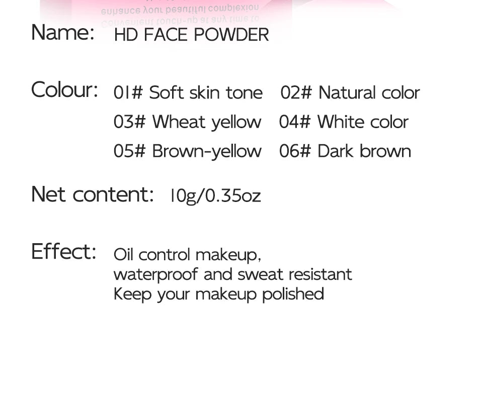 5-color matte setting powder, controls oil, moisturizes, and is long-lasting and waterproof, creating a natural makeup look. by Home for Health and Beauty