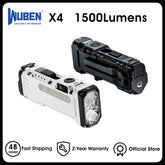 WUBEN X4 EDC Flat Flashlight with RGB Light, 1500 Lumens Mini Flashlight with Tactical Switch and Magnetic, IP68 Portable Pocket by Home for Health and Beauty