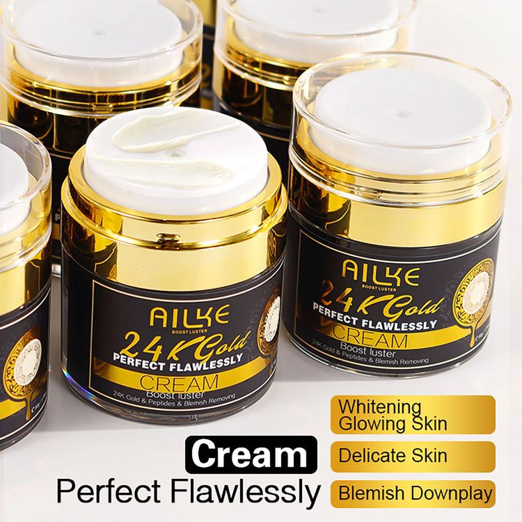 AILKE 24K Glod Flawlessly Skin Care Range, Skin Whitener, Reduce Dark Spots, Melanin, Wrinkles, Moisturize, For Women & Men by Home for Health and Beauty
