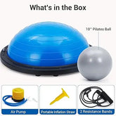 Half Exercise Ball,60Cm Balance Ball Trainer with Non-Slip Base,2 Bands,Pump & Extra Balls For Yoga Workouts Pilates Fitness by Home for Health and Beauty