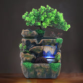 Indoor Room Fountain Waterfall Decor Desktop Fountain Decoration Water Feature with Colour Changing LED Lighting Zen Meditation by Home for Health and Beauty