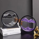 3D Moving Sand Art Picture Round Glass Deep Sea Sandscape Hourglass Quicksand Craft Flowing Sand Painting Office Home Decor Gift by Home for Health and Beauty