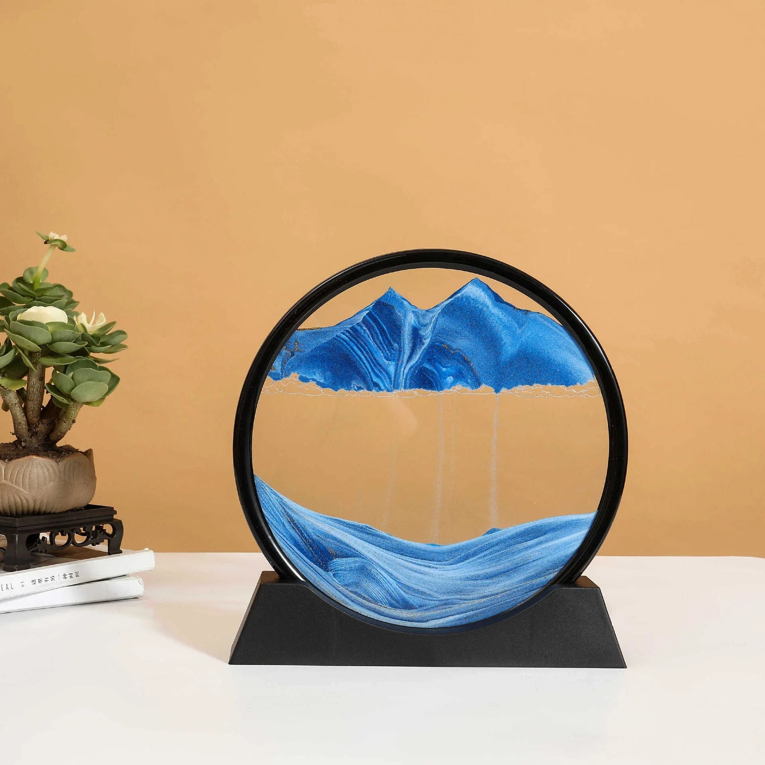 3D Moving Sand Art Glass Frame Deep Sea Quicksand Decor by Home for Health and Beauty