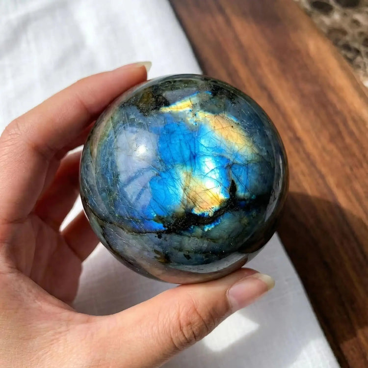 6-10cm Labradorite Ball Sphere Home Decoration Crafts High Quality Natural Smooth Stone Crystals and Stones Healing Ball by Home for Health and Beauty