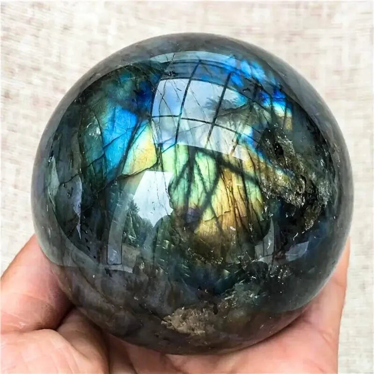 6-10cm Labradorite Ball Sphere Home Decoration Crafts High Quality Natural Smooth Stone Crystals and Stones Healing Ball by Home for Health and Beauty