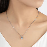 925 Sterling Silver Cross Chain Heart Shaped Moissanite Pendant Necklace for Women Engagement Jewelry US Shipping by Home for Health and Beauty