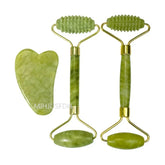 Natural Jade Roller Massager For Face, Body, Back Gua Sha by Home for Health and Beauty