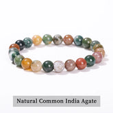 JD Natural Stone Beads Bracelet Amethyst Tiger Eye Crystal Quartz Agate Gem Beads Bangles Women Men Reiki Healling Jewelry Gift by Home for Health and Beauty