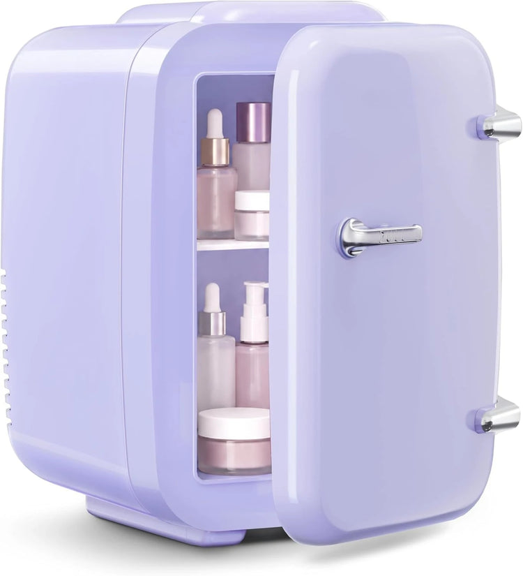 Mini Fridge, 4 Liter/6 Cans Portable Cooler and Warmer, AC/DC Power Small Fridge by Home for Health and Beauty