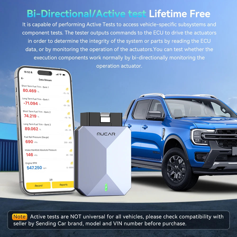 Auto Scanner Full System Lifetime Free 15 Reset CAN-FD Bi-directional ECM TCM ABS Car Diagnostic Tools by Home for Health and Beauty