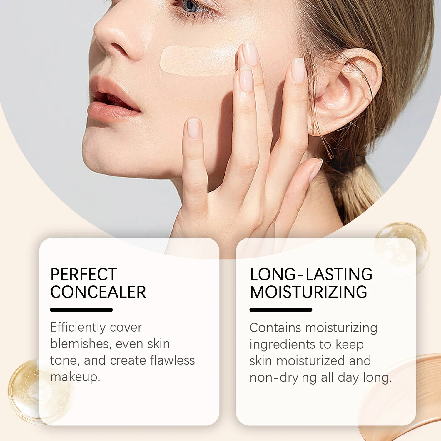 4-in-1 Liquid Foundation Spf 50+ Magic Color Changing Matte Long-Lasting Waterproof Sweating Moisturizing Coverage Makeup Base by Home for Health and Beauty