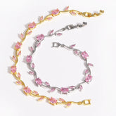 Luxury 16 Colors Sparkling Leaf Cubic Zirconia Branch Gold Silver Color CZ Crystal Bracelet Fashion Women Wedding Jewelry Gift by Home for Health and Beauty