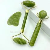 Natural Jade Roller Massager For Face, Body, Back Gua Sha by Home for Health and Beauty