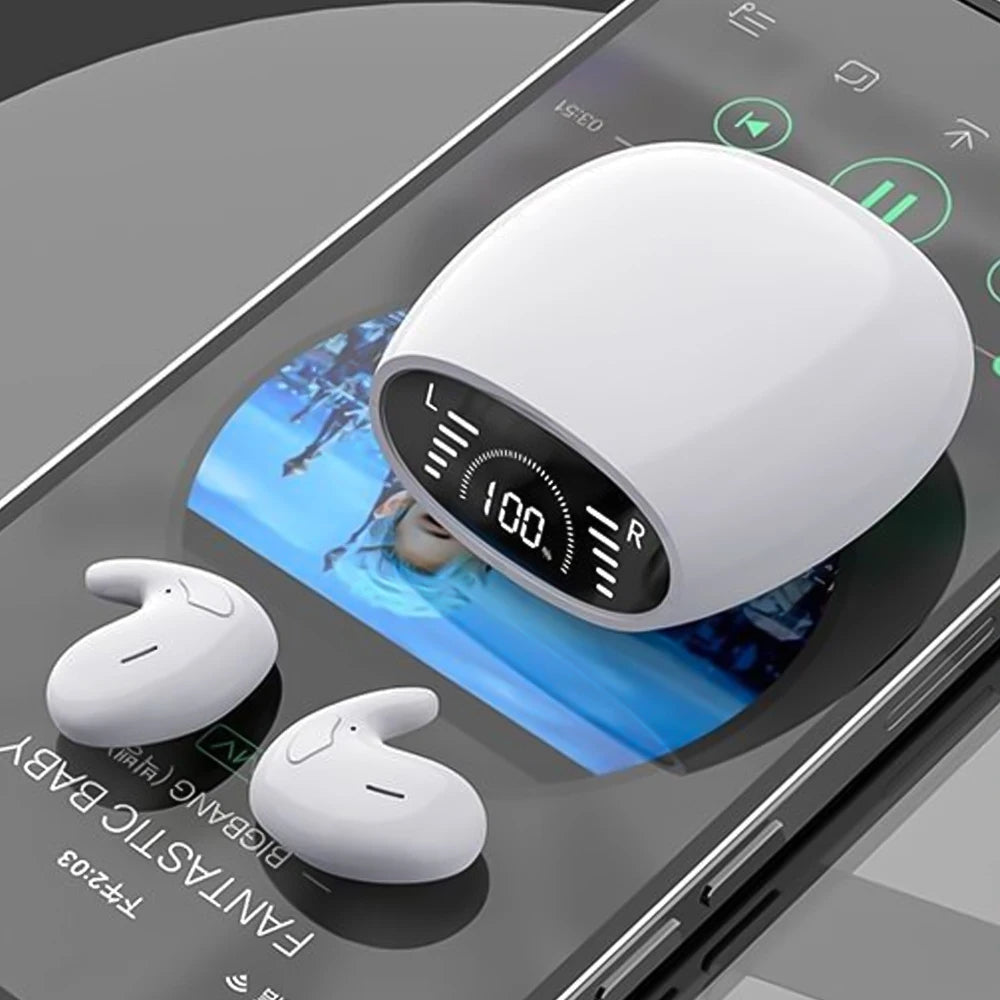SK Ultra-thin Sleep Headphones 5.3 Wireless Bluetooth Headset Invisible Earbuds Hidden In Ear Button Sports Earphones Waterproof by Home for Health and Beauty