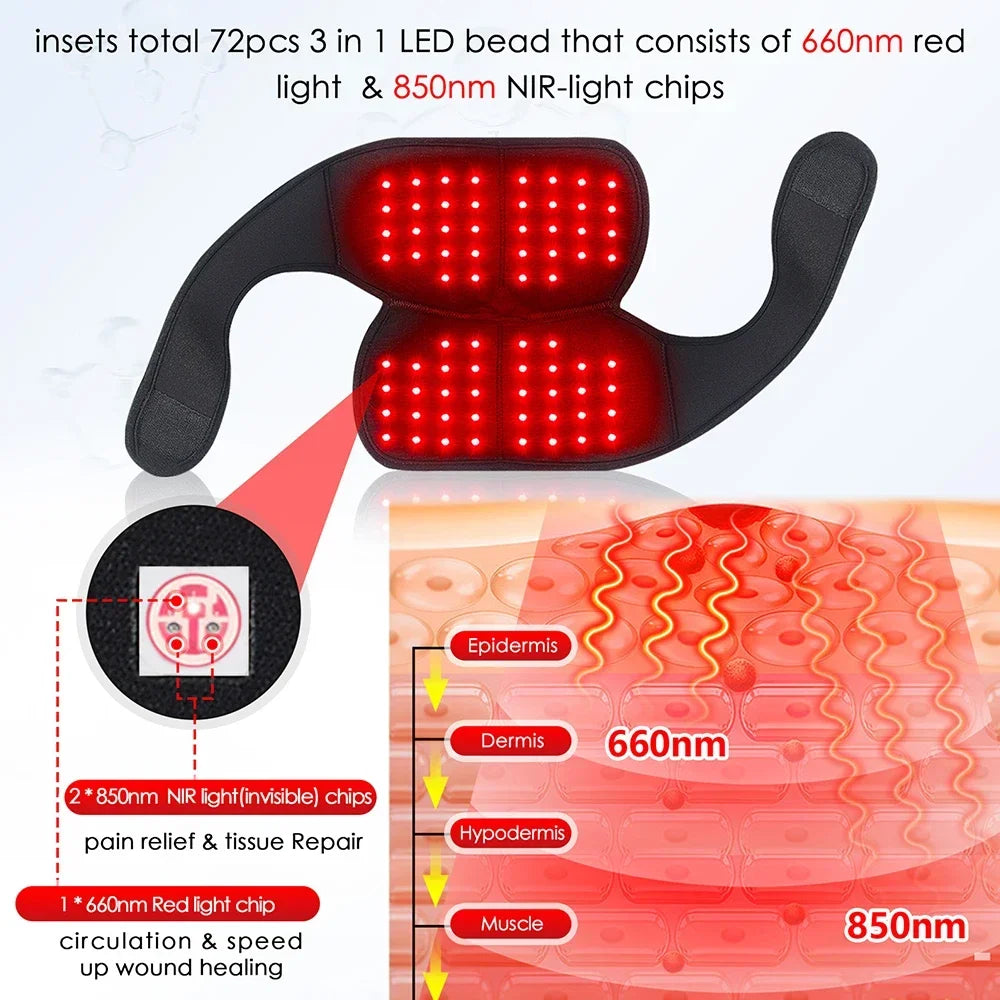 Red Light Therapy Electric Knee Massage Pad For Pain by Home for Health and Beauty