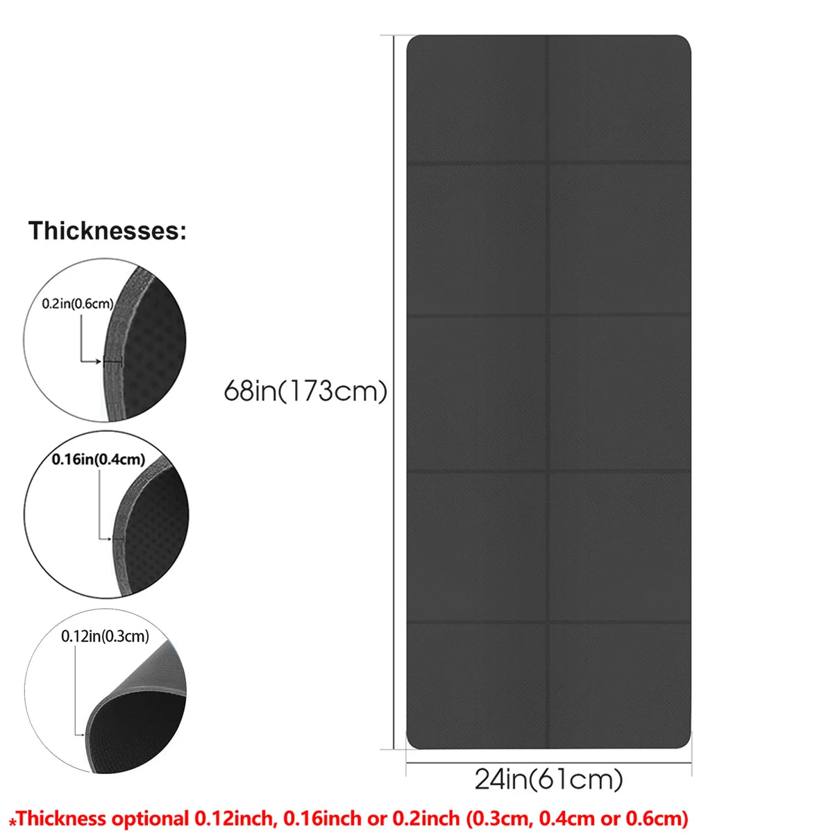 Foldable Yoga Mat Eco Friendly EVA Folding Travel Fitness Exercise Mat 3mm/4mm/6mm Thicknesses for Yoga Pilates & Floor Workouts by Home for Health and Beauty
