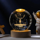 3D Moon Crystal Ball Astronomy Galaxy Solar System Saturn Luminous Balls Snow Glass Globe Night Light Home Desktop Decoration solar system sphere stand globe earth gyro ball planet by Home for Health and Beauty