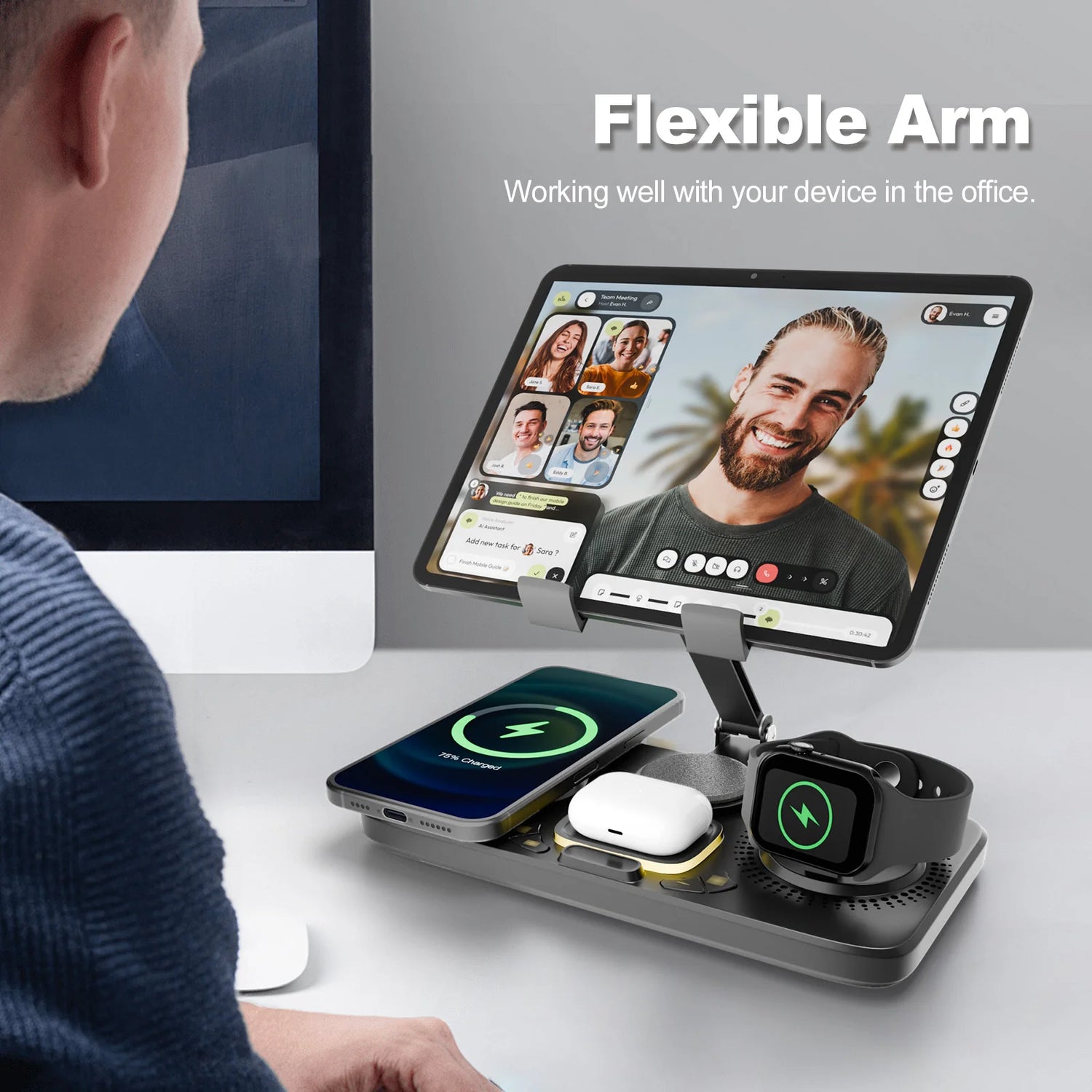 7 in 1 Wireless Charger for iPhone, AirPods, Watch by Home for Health and Beauty