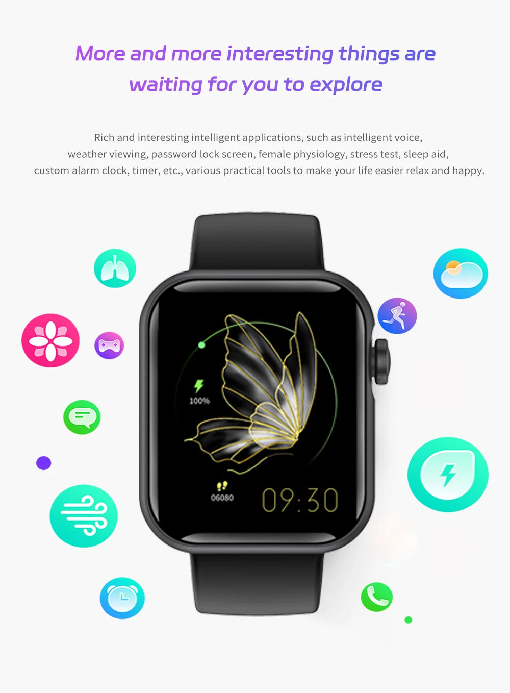 Smart Watch, for Men and Women (Answering/Making Calls) Fitness Tracker, More than 120 Sports Modes, Sleep Monitoring, Pedometer by Home for Health and Beauty