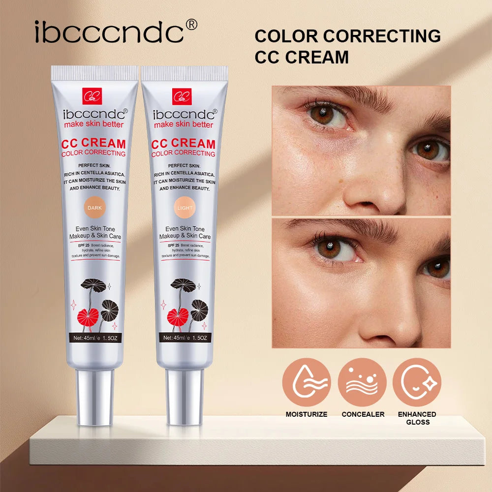 Color Correcting CC Cream Facial Centella Asiatica Repair BB Cream Natural Concealer Whitening Liquid Foundation Cosmetics by Home for Health and Beauty