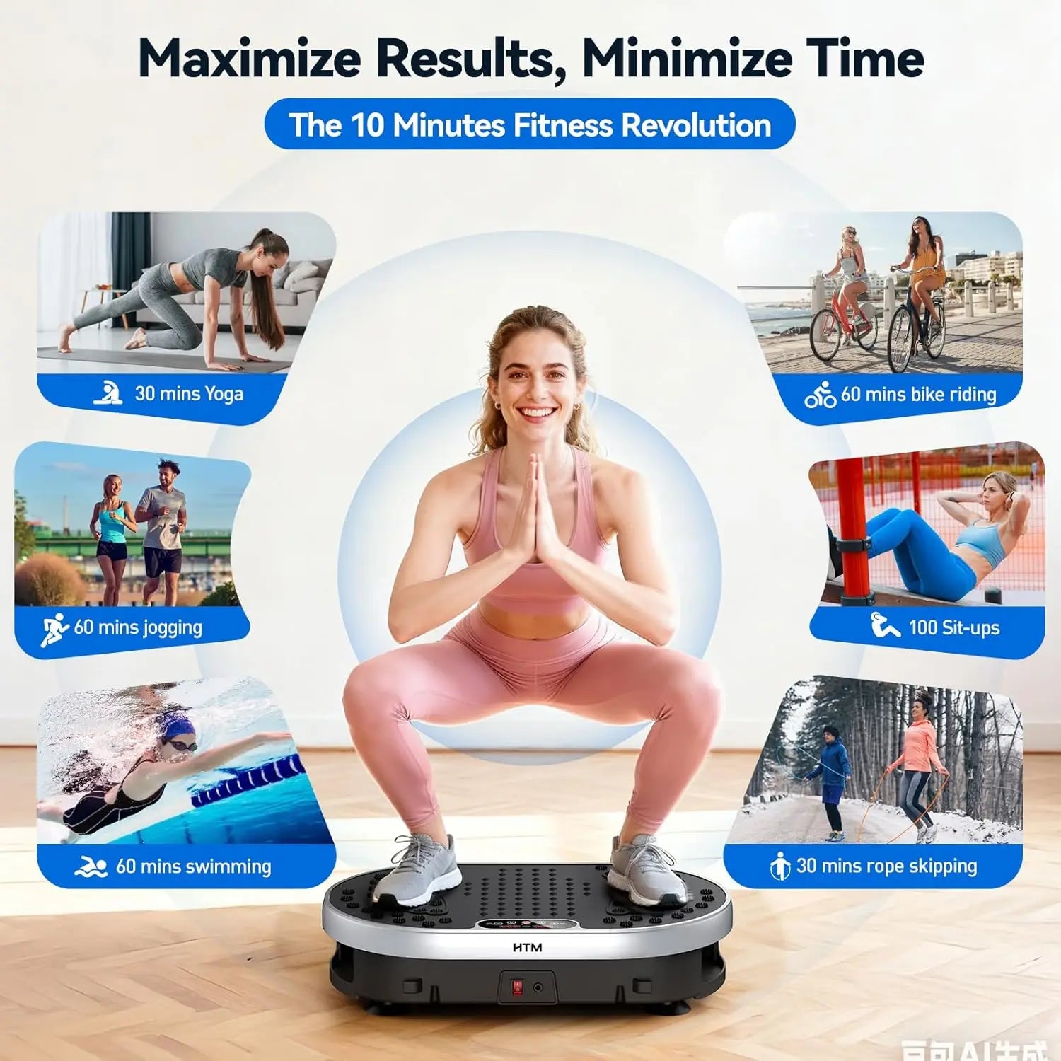 Vibration Plate Exercise Machine 120 Speed Levels 9 Preset Programs Home Fitness Equipment Weight Loss Fat Burning Muscle Toning by Home for Health and Beauty