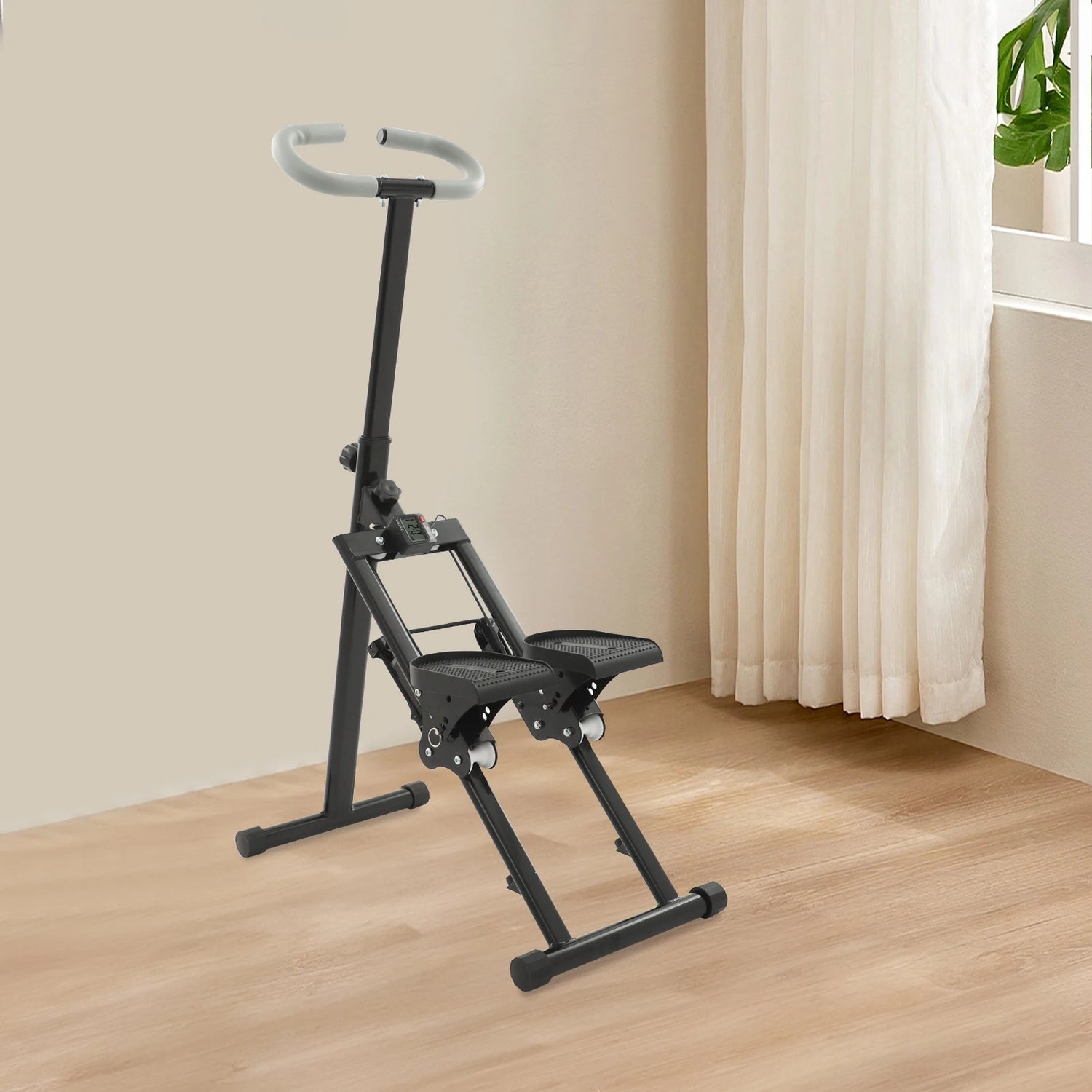 White/Black Folding Stair Stepper for Home Gym Exercise| Full-Body Workout Vertical Climber| Cardio Stepper by Home for Health and Beauty