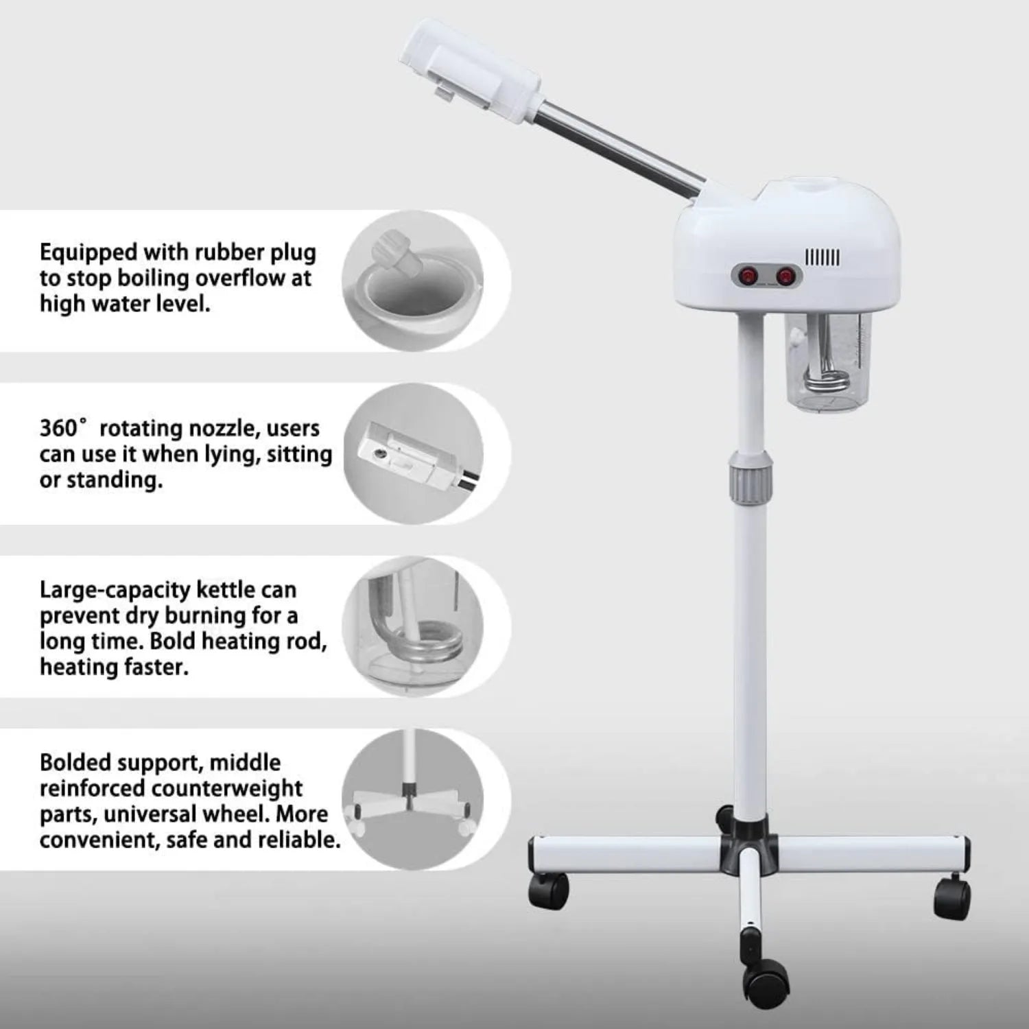 Professional Facial Steamer 360 Degree Rotating Nozzle by Home for Health and Beauty