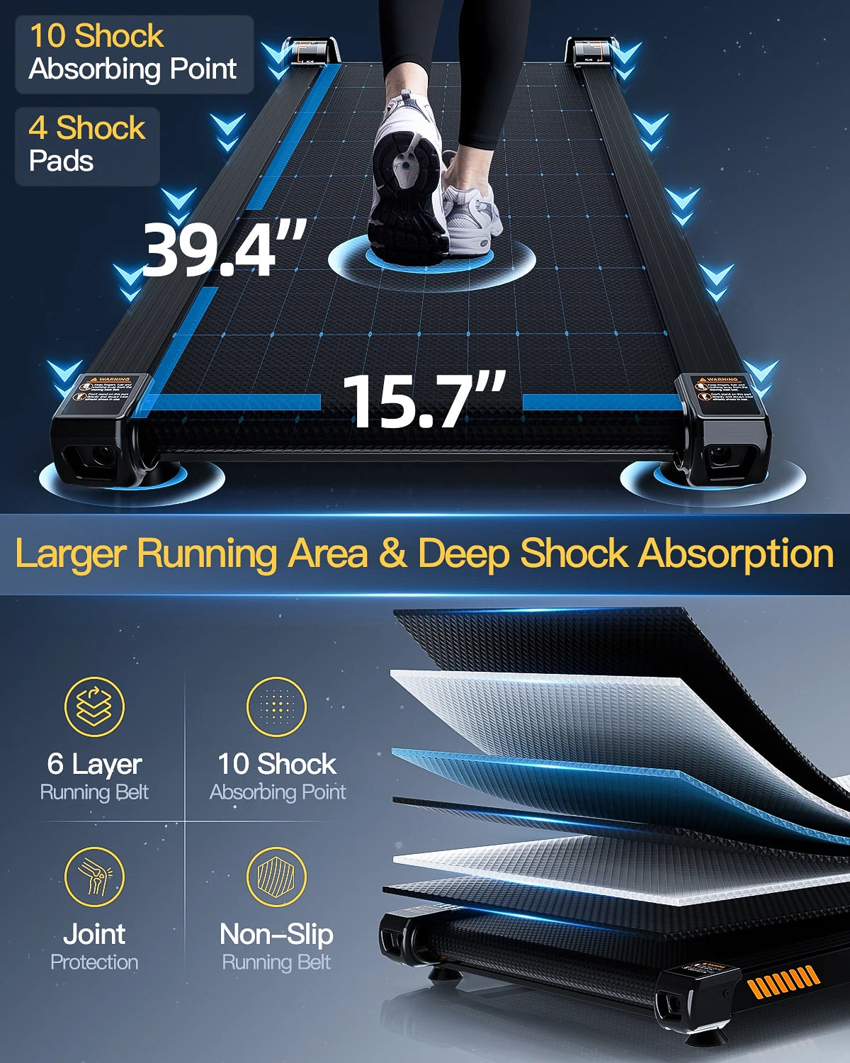 Akluer 13% 6-Level Walking Pad with Auto Incline - Treadmill with Auto Incline and Remote Control, 330Lbs Capacity Portable Under Desk Treadmill for Home Office, LED Display by Home for Health and Beauty