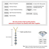 5-Stone Moissanite Long Pendant Necklace D VVS1 for Women Clavicle Chain Necklace Fine Jewelry Gift 14K Gold Filled by Home for Health and Beauty