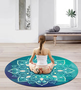 Pilates Mat Round Oversize Yoga Mat Suede Rubber Non-Slip Dia 140cm by Home for Health and Beauty