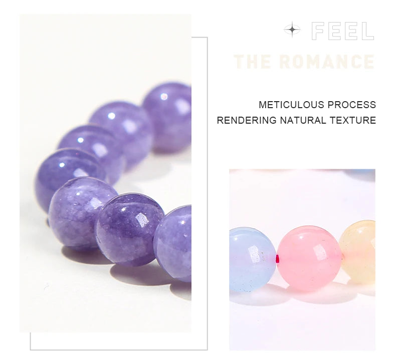JD Natural Stone Beads Bracelet Amethyst Tiger Eye Crystal Quartz Agate Gem Beads Bangles Women Men Reiki Healling Jewelry Gift by Home for Health and Beauty