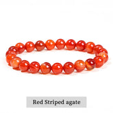 JD Natural Stone Beads Bracelet Amethyst Tiger Eye Crystal Quartz Agate Gem Beads Bangles Women Men Reiki Healling Jewelry Gift by Home for Health and Beauty