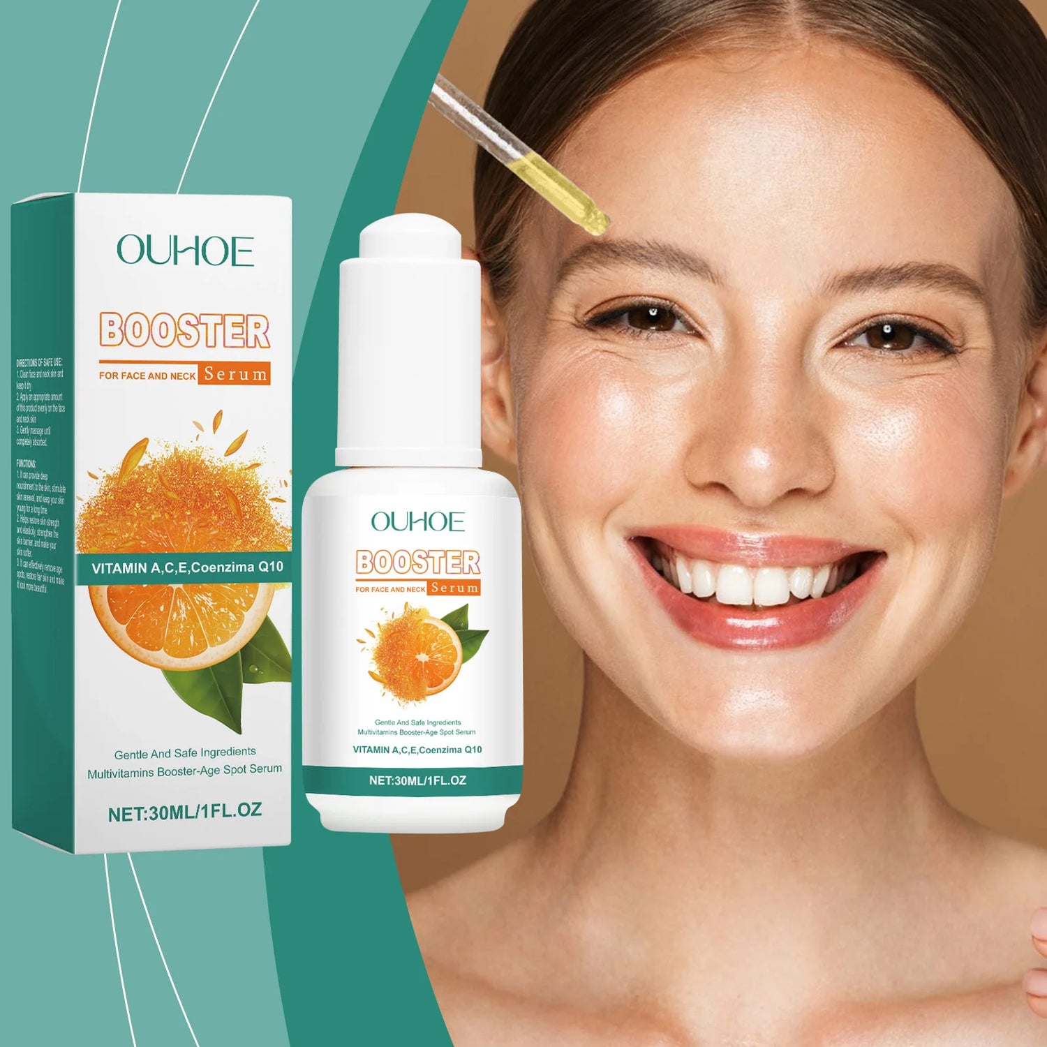 Face Serum Moisturizing Brightning Vitamin C Orange Extract Facial Serum Deep Moisturizer Skin Care Hydrating Nourishing 30ml by Home for Health and Beauty
